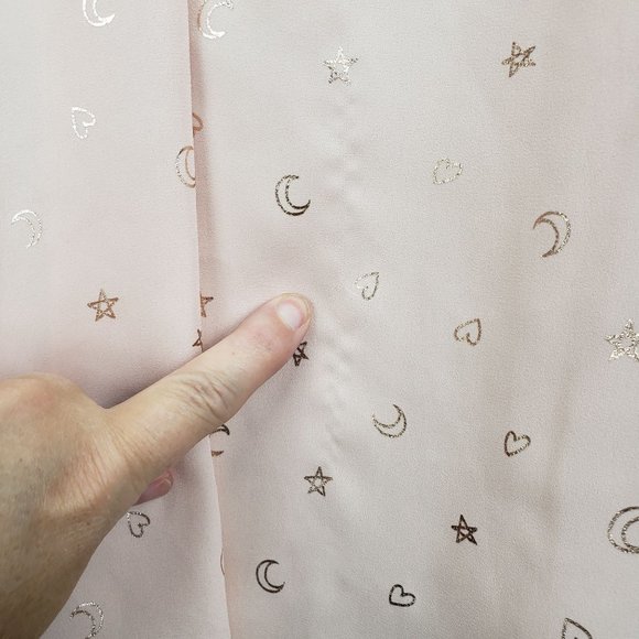 Torrid Women's Size 3 Hearts Moon And Stars Sleeveless Top Blush Pink And Gold - Picture 9 of 10